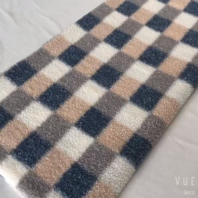200gsm Sherpa impreso tela escocesa alineó el poliéster 100% de la tela del paño grueso y suave