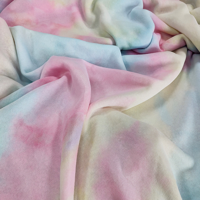 Tela del paño grueso y suave de Sherpa del teñido anudado poliéster 100% de 280 G/M colorido para la sudadera con capucha