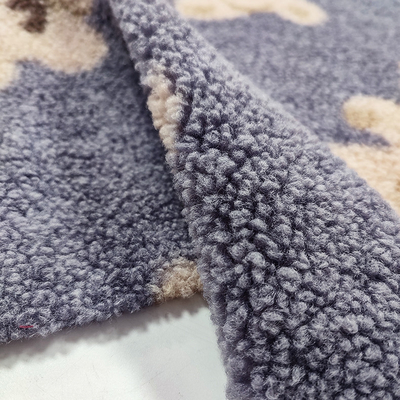 Teddy Bear Sherpa Fleece Fabric el oso 100% del poliéster de 330 G/M imprimió