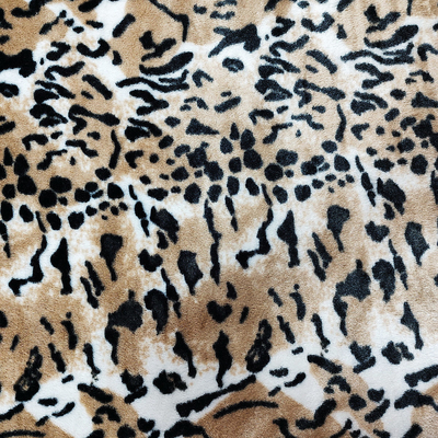 La tela de la felpa de la piel de imitación del paño grueso y suave del picovoltio para el leopardo de la tapicería de la ropa de los zapatos imprimió