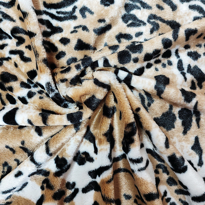 La tela de la felpa de la piel de imitación del paño grueso y suave del picovoltio para el leopardo de la tapicería de la ropa de los zapatos imprimió