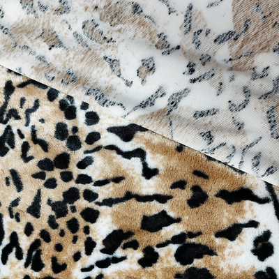 La tela de la felpa de la piel de imitación del paño grueso y suave del picovoltio para el leopardo de la tapicería de la ropa de los zapatos imprimió