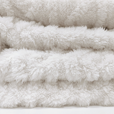 Felpa combinada blanca Shu Velveteen Fabric 270 G/M Sherpa suave para los pijamas del invierno
