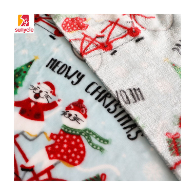Tela impresa 300gsm del paño grueso y suave de la franela de la Navidad para la tapicería Toy Blankets