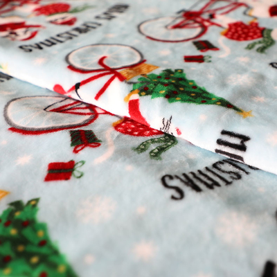 Tela impresa 300gsm del paño grueso y suave de la franela de la Navidad para la tapicería Toy Blankets