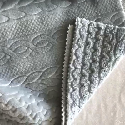 200gsm hecho punto grabado en relieve suavemente cubrir la tela 58" 60"