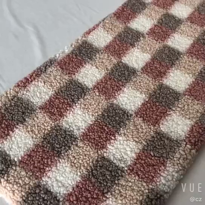 Sherpa impreso tela escocesa esquila la tela 300gsm para el bolso de Hometextile de la tapicería