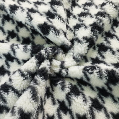 Sherpa modelado impreso esquila la tela 300gsm 150D para las mantas