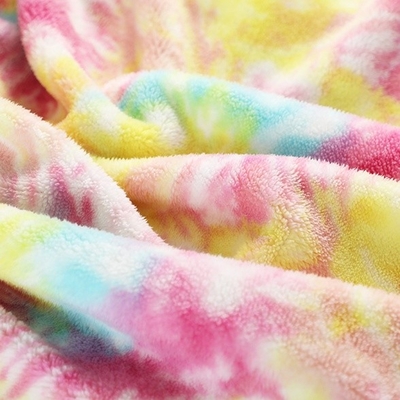 Tela suave teñida lazo 240gsm 150D de Sherpa de la ropa del arco iris