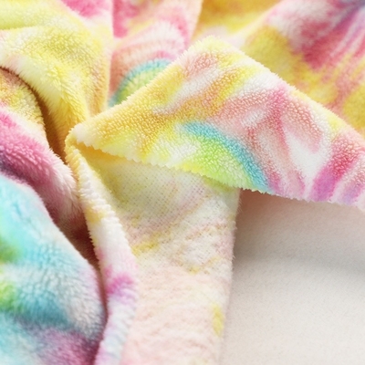 Tela suave teñida lazo 240gsm 150D de Sherpa de la ropa del arco iris