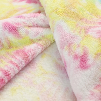 Tela suave teñida lazo 240gsm 150D de Sherpa de la ropa del arco iris
