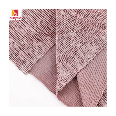 La tela coreana plisada arruga sólida del terciopelo hizo punto 260gsm