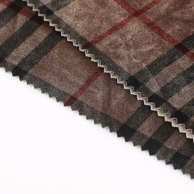 La tela escocesa del color del café modeló la tela 240gsm del terciopelo para los pantalones de la cortina de Pillowslip