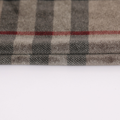 La tela escocesa del color del café modeló la tela 240gsm del terciopelo para los pantalones de la cortina de Pillowslip