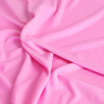 Solo llano rosado de la tela de algodón del punto de la camiseta 100gsm