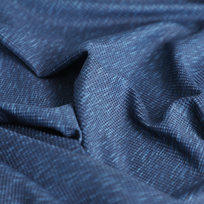 Solo punto de la galleta de Spandex de la tela del jersey del poliéster catiónico azul