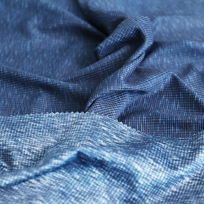 Solo punto de la galleta de Spandex de la tela del jersey del poliéster catiónico azul