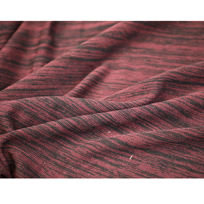 Sola tela 180gsm del jersey del algodón rojo y negro 100 para la ropa corta de la manga