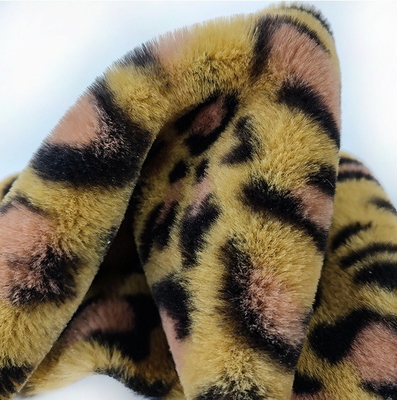 Material impreso leopardo 320gsm 150D 288F de la piel del conejo